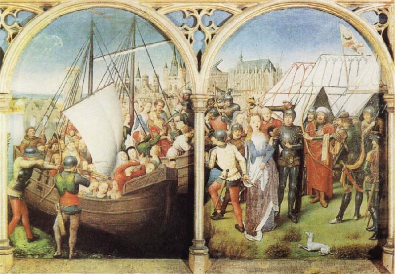 Hans Memling The Martyrdom of St Ursula's Companions and The Martyrdom of St Ursula china oil painting image